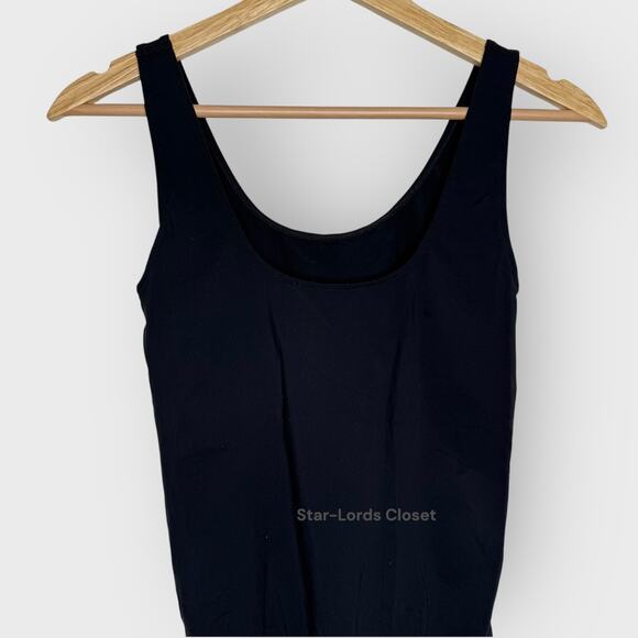 Organic Basics Large Black Smooth Bodysuit Seamless Scoop Neck Minimalist - Picture 6 of 7